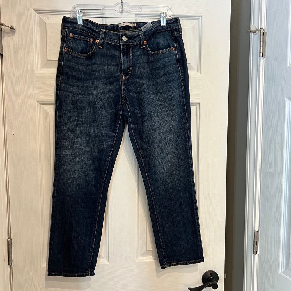 Levi's Jeans Denim Boyfriend Dark Wash Relaxed Straight Leg 30 Mid Rise